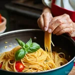 이탈리아어 요리 관련 표현 - **Prompt 1: The Wisdom of Al Dente**
    A close-up, authentic photograph capturing a kind, elderly ...