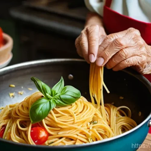 이탈리아어 요리 관련 표현 - **Prompt 1: The Wisdom of Al Dente**
    A close-up, authentic photograph capturing a kind, elderly ...