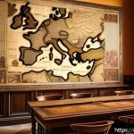 이탈리아어와 라틴어 차이점 - A detailed historical classroom scene set in a traditional Italian study room with ancient manuscrip...