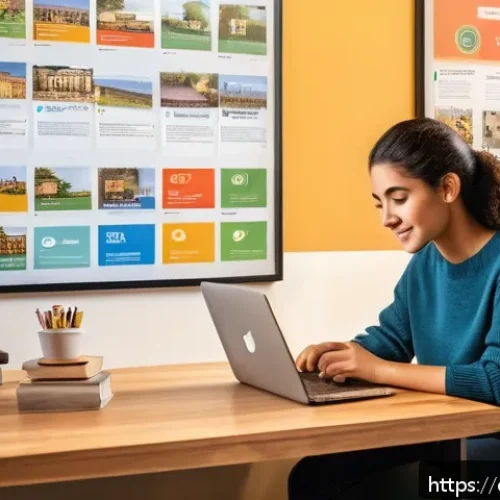 이탈리아어 유럽 언어 공통 기준 CEFR - A cozy modern study room with a young adult Spanish learner sitting at a desk, focused on a laptop s...